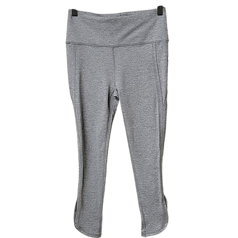 Free People Movement Heather Grey Side Slit Capri Leggings Womens Size Small NWT